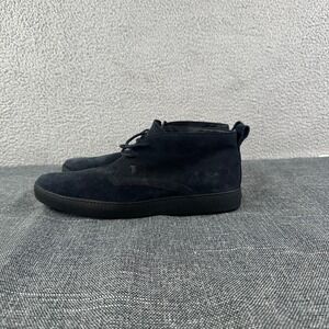 Tod's Shoes Men's 10.5 Navy Black Suede Chukka Boots Ankle Lace Up Casual